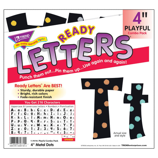 Metal Dots 4-Inch Playful Uppercase/Lowercase Combo Pack