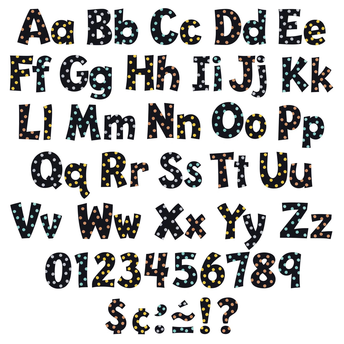 Metal Dots 4-Inch Playful Uppercase/Lowercase Combo Pack