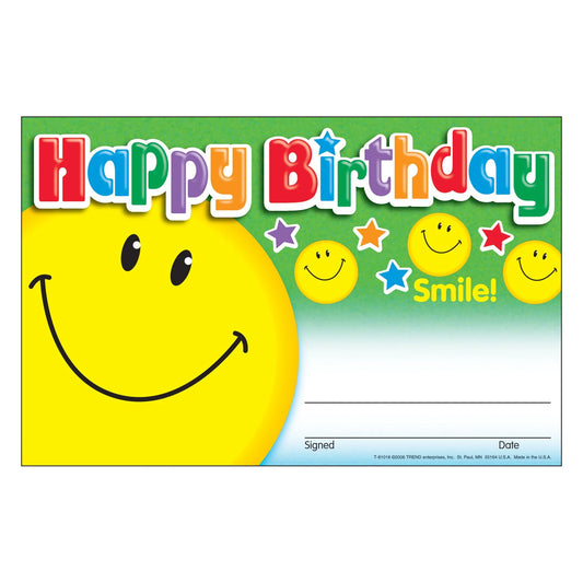 Happy Birthday Smile Recognition Awards