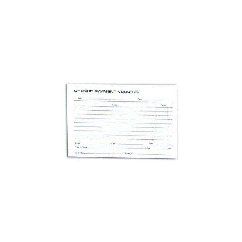 Payment Vouchers Pad (Cheque)