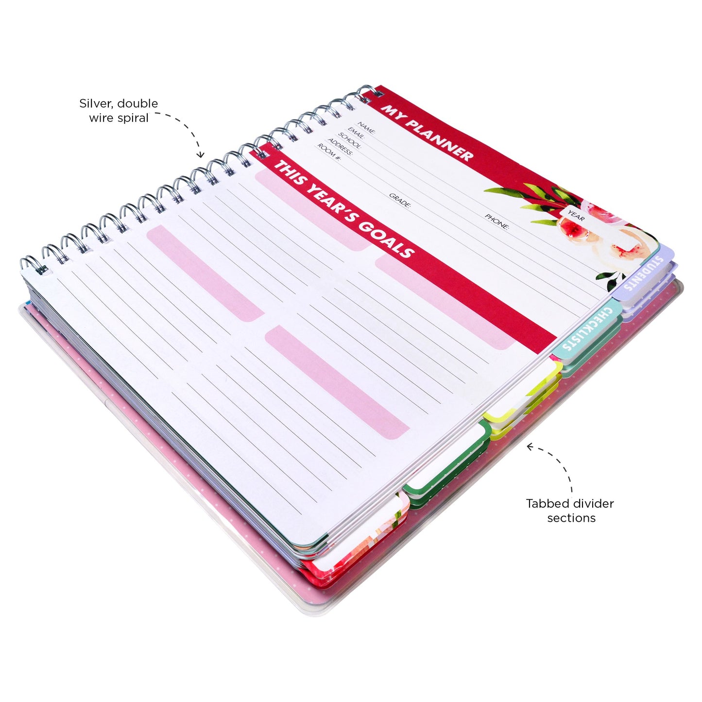 Undated Teacher Planner, Floral