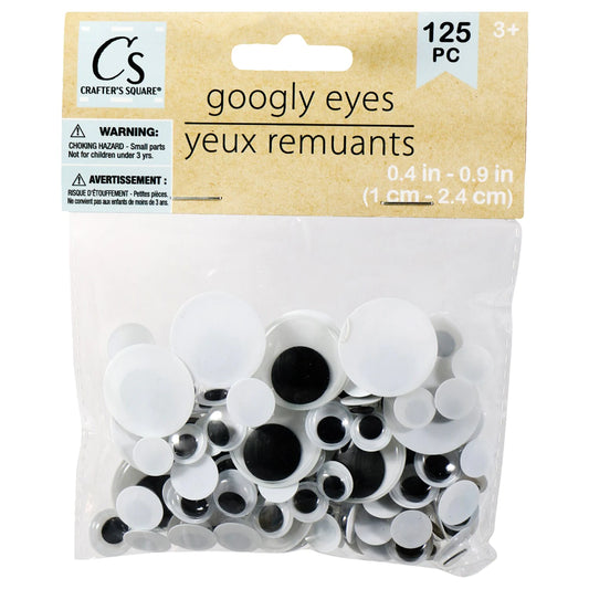 Crafter's Square Plastic Googly Eyes, 125-ct. Packs