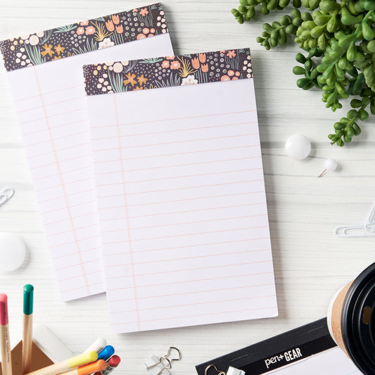 Fashion Junior Legal Pad 5" x 8", Wide Ruled, 50 Sheets of Paper Each, 2 Pack