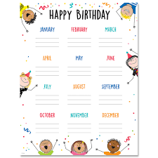 Stick Kids Happy Birthday Chart