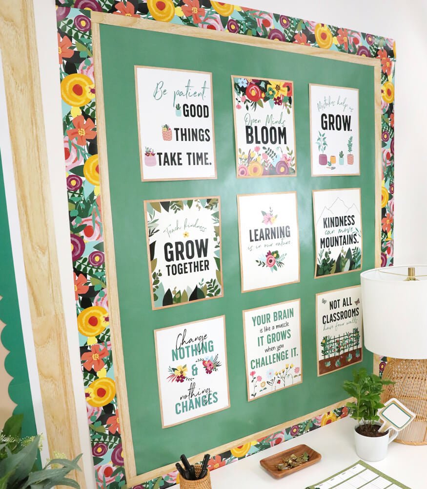 Floral Garden Straight Bulletin Board Borders