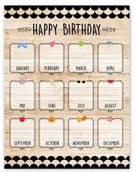 Core Decor Black, White, and Wood Happy Birthday Chart