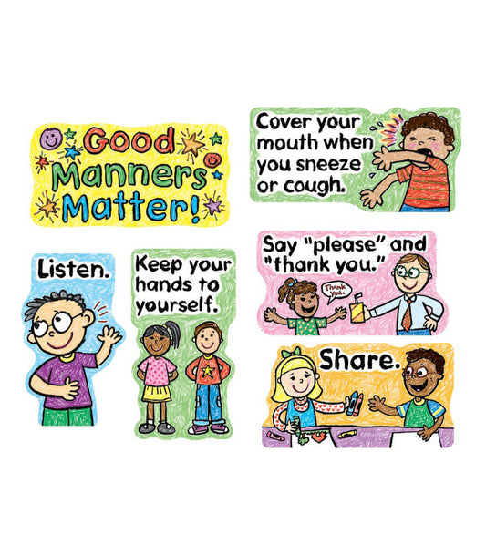 Good Manners Matter Mini Bulletin Board Set Grade PK-2
