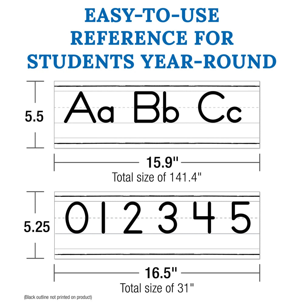 Farmhouse Alphabet Line: Manuscript Bulletin Board Set Grade PK-2