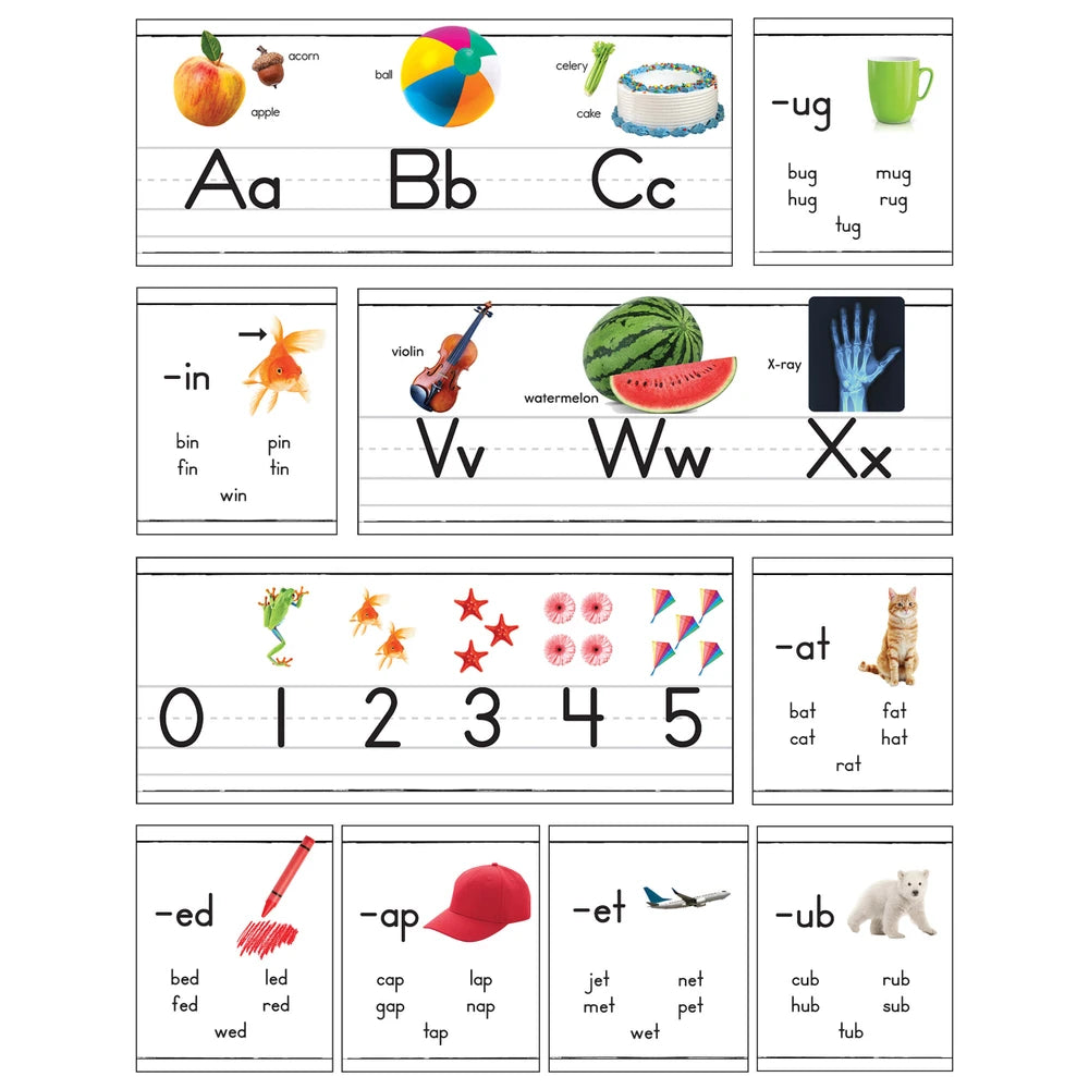 Photographic Alphabet Line: Manuscript Bulletin Board Set Grade PK-2