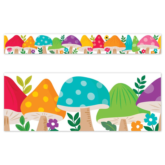 Woodland Friends Jumbo Mushrooms EZ Border