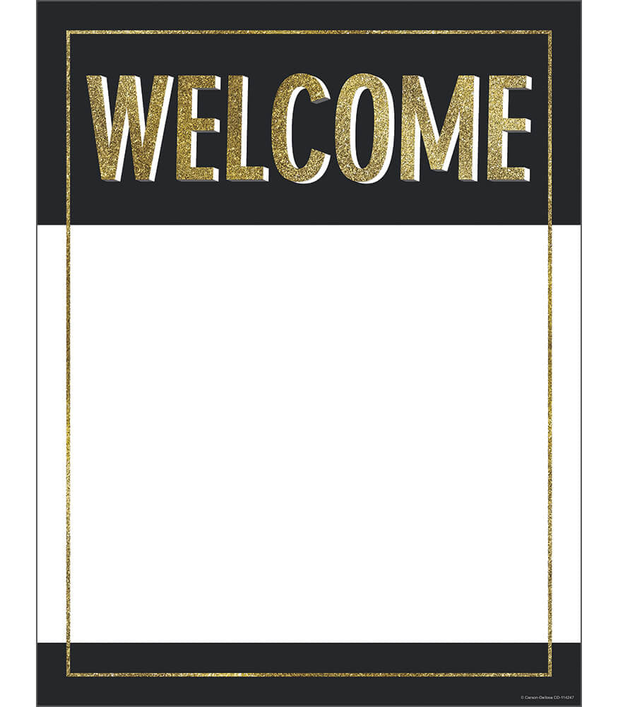 Sparkle + Shine Gold Glitter Welcome Chart