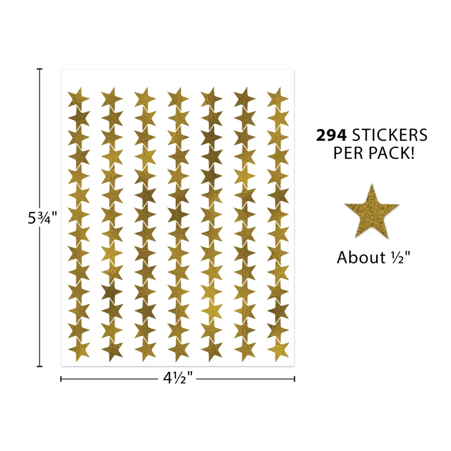Gold Stars Foil Stickers