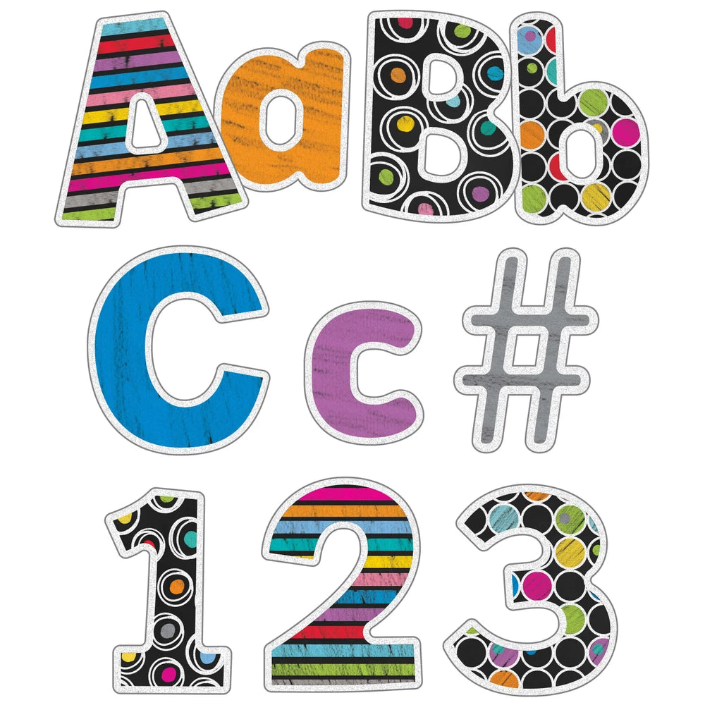4in Colorful Chalkboard Combo Pack Bulletin Board Letters