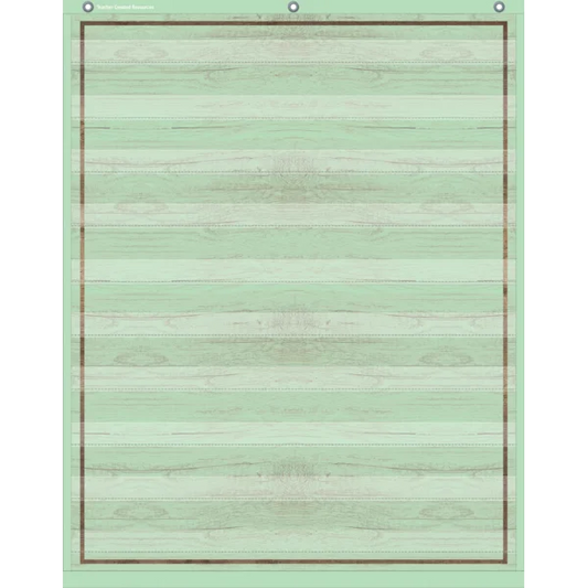 Mint Green Painted Wood 10 Pocket Chart