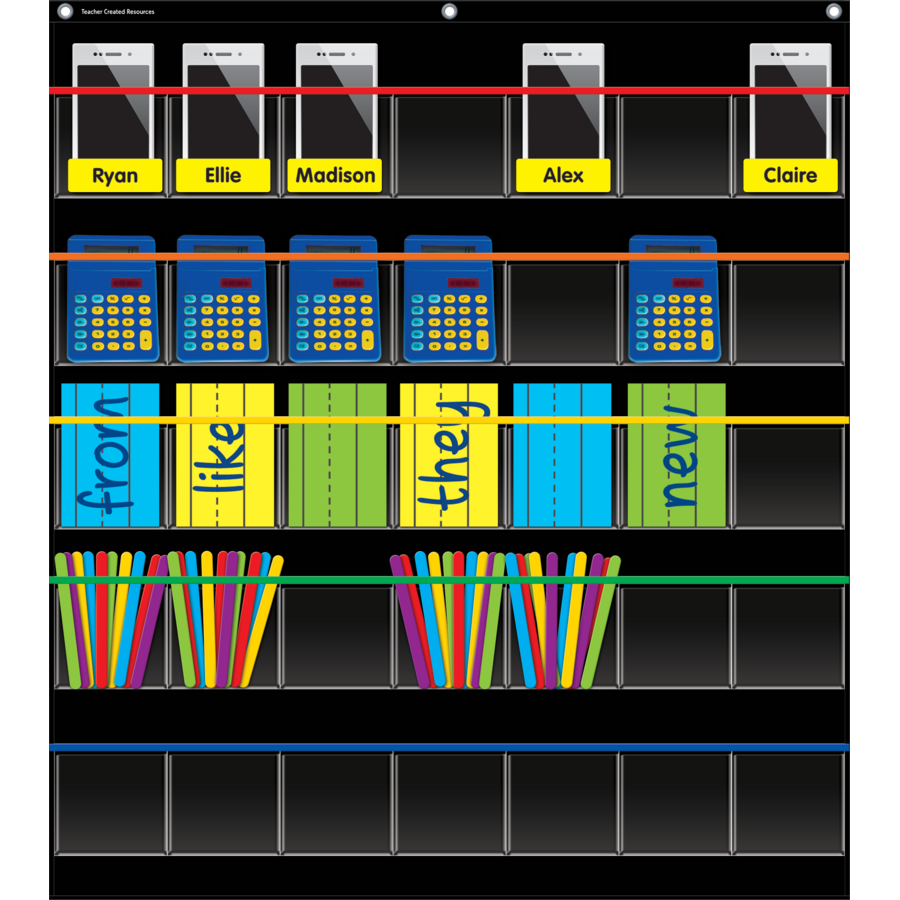 Black Storage Pocket Chart