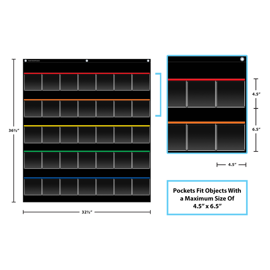 Black Storage Pocket Chart