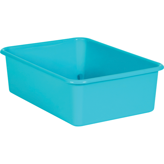 Teal Lage Plastic Storage Bin