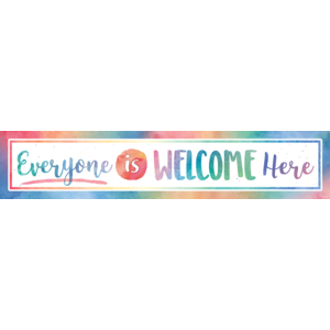 Watercolor Everyone is Welcome Here Banner