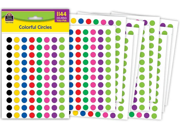 Colorful Circles Mini Stickers Valu-Pak