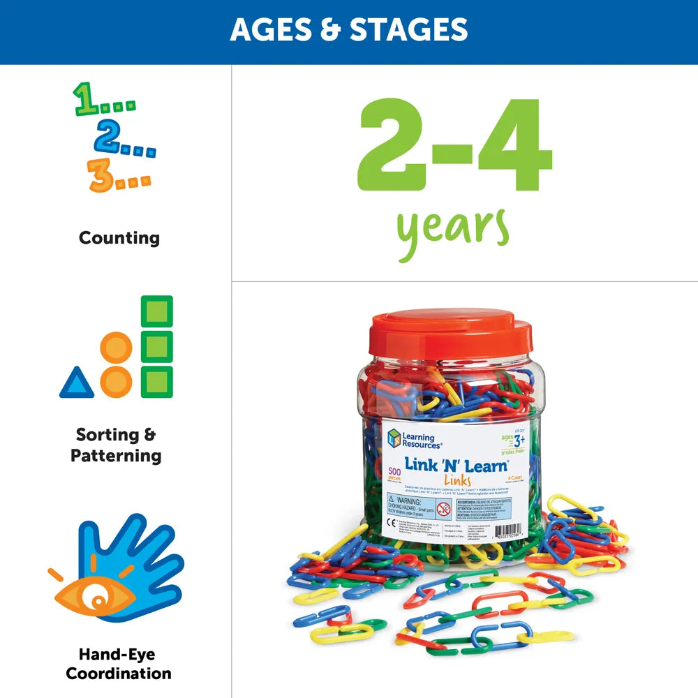 Learning Resources Link 'N' Learn® Links - 4 Colors, Set of 500