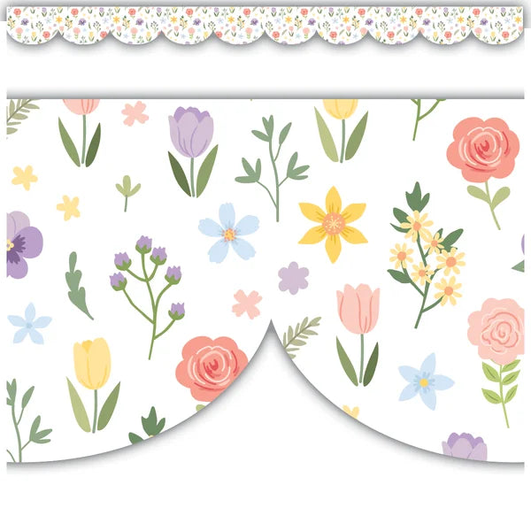 Spring Garden Scalloped Die-Cut Border Trim