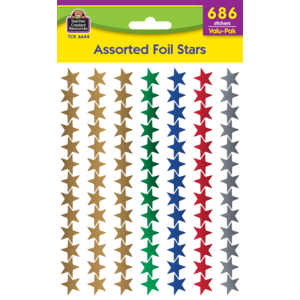 Assorted Foil Stars Stickers Valu-Pak