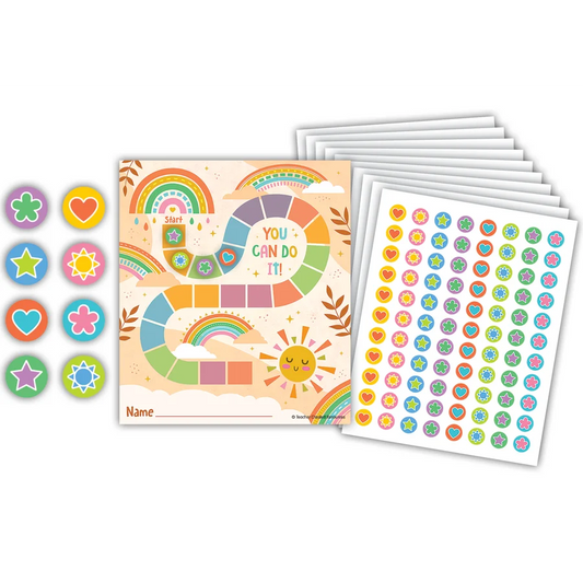 Sunshine Rainbow Reward Trackers with Stickers
