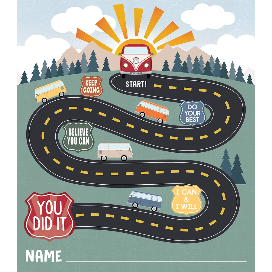 Moving Mountains Road Trip Reward Trackers with Stickers