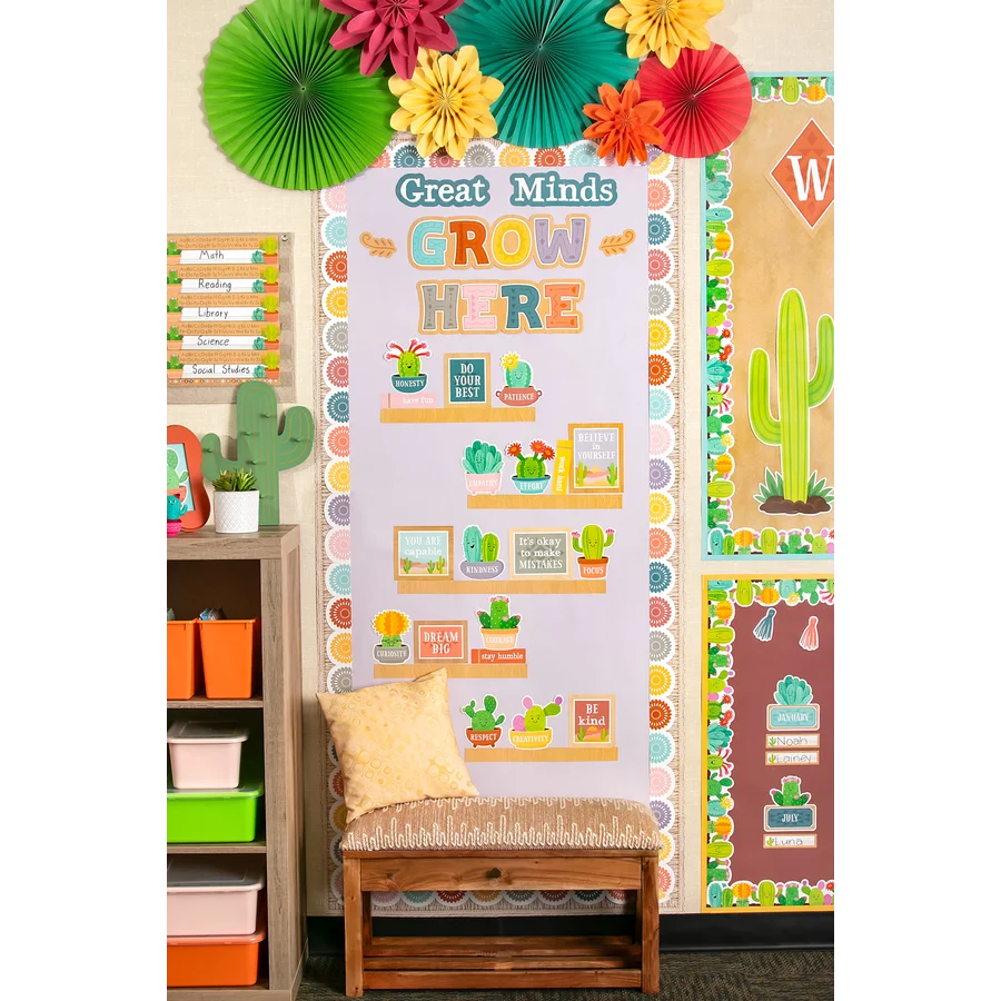 Happy Cactus Crew Great Minds Grow Here Mini Bulletin Board