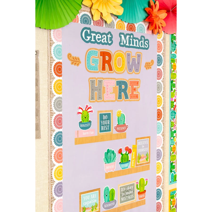 Happy Cactus Crew Great Minds Grow Here Mini Bulletin Board