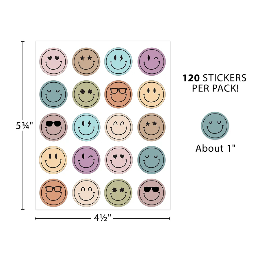 Calming Colors Smiley Faces Stickers