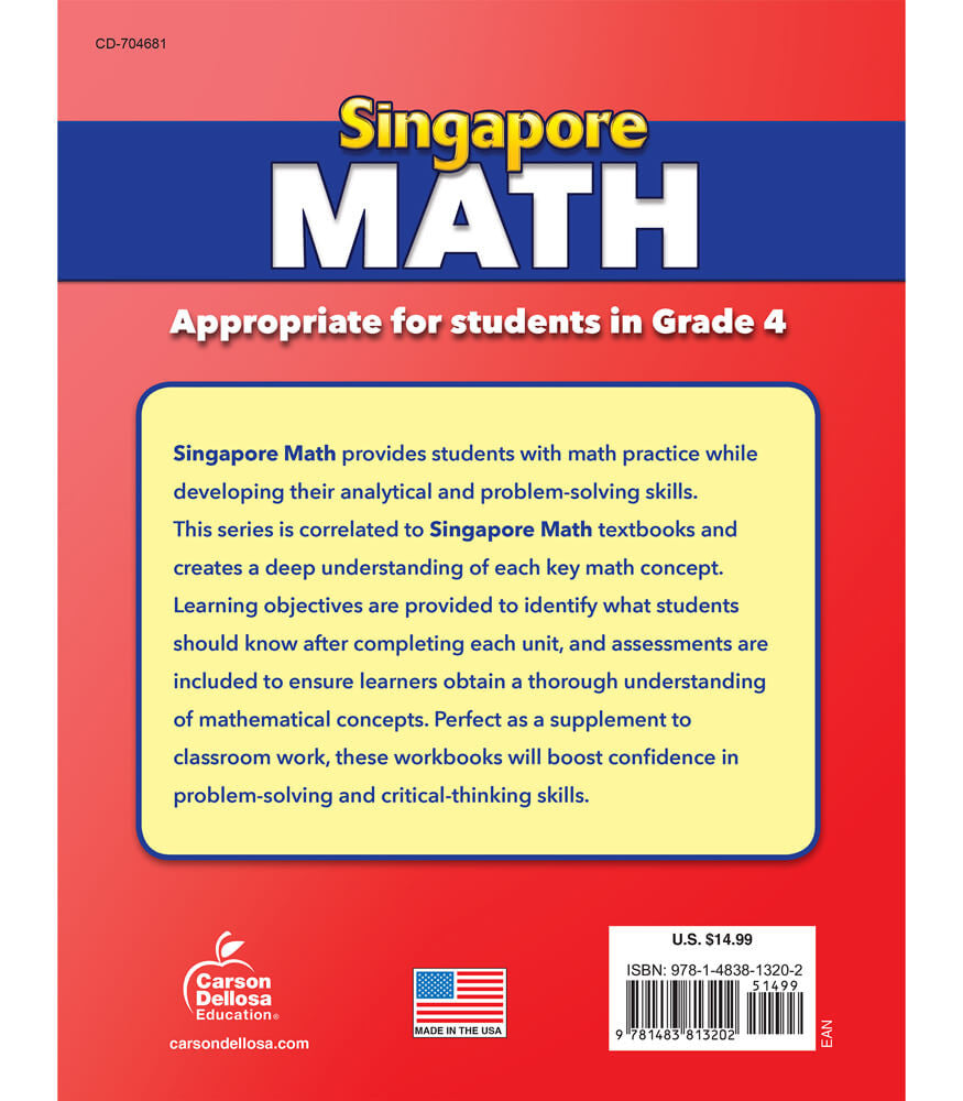 Singapore Math Workbook Grade 4 Paperback