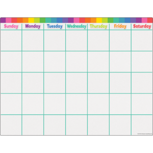 Colorful Calendar Write-On/Wipe-Off Chart