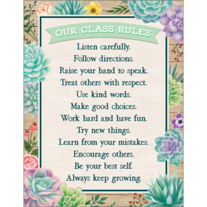 Rustic Bloom Our Class Rules Chart