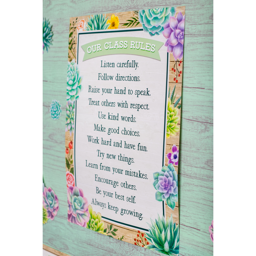 Rustic Bloom Our Class Rules Chart