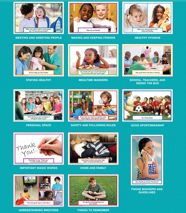 Photo Conversation Cards for Children on the Autism Spectrum Learning Cards Grade K-5