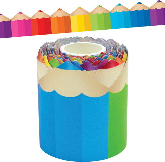 Colored Pencils Die-Cut Rolled Border Trim