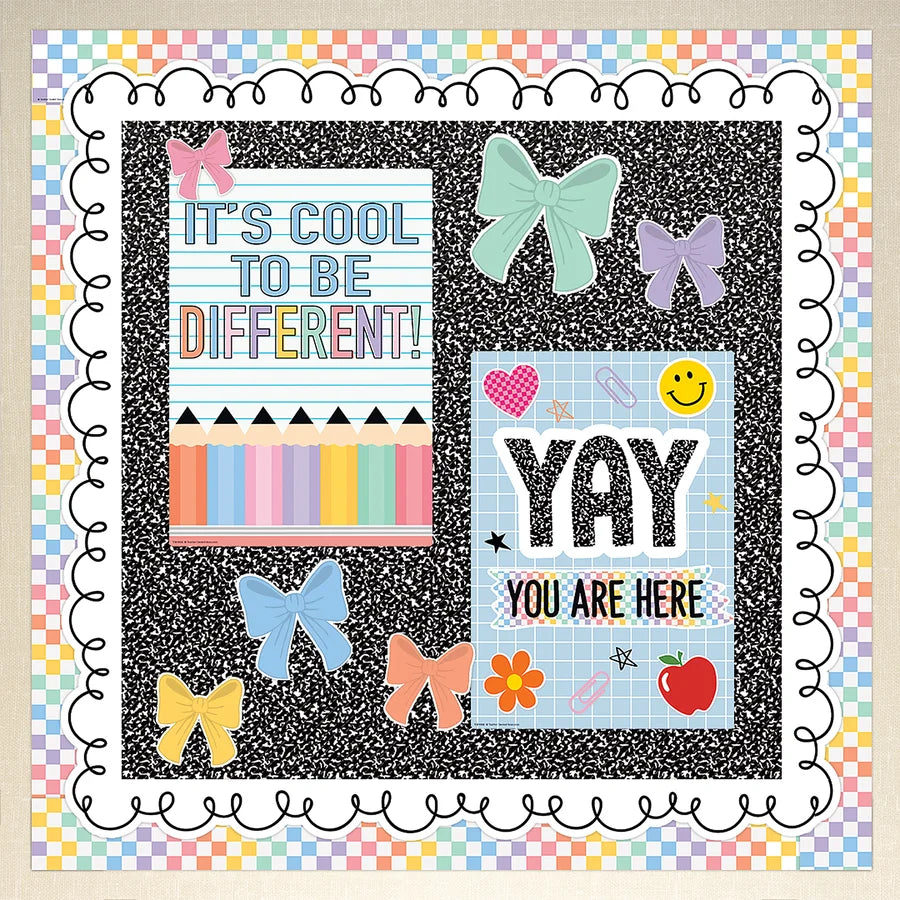 Cool for School Checkers Straight Border Trim
