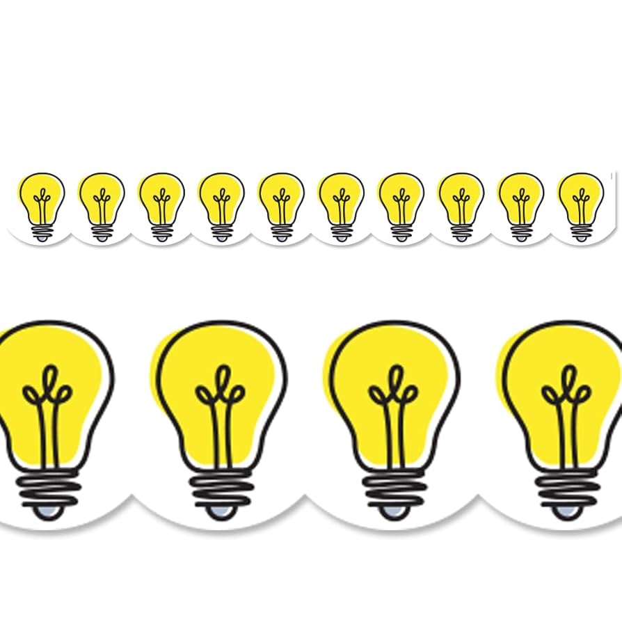Doodle Lightbulbs Border