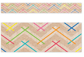 Krafty Pop Colorful Kraft Chevron EZ Border