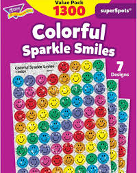 Colorful Sparkle Smiles superSpots® Stickers Value Pack