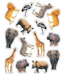 Wild Animals of the Serengeti Shape Stickers