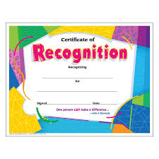 Certificate of Recognition Colorful Classics Certificates