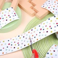 Colorful Painted Dots Straight Rolled Border Trim