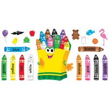 Colorful Crayons Bulletin Board Set