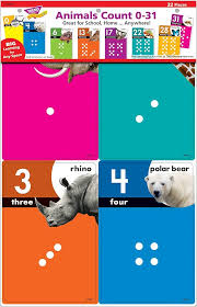 Animals Count 0-31 Learning Set with Numbered Counting Cards