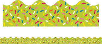 Lime Sprinkles Scalloped Bulletin Board Borders