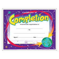 Certificate of Completion Colorful Classics Certificates