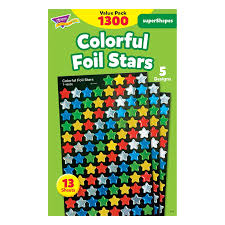 Colorful Foil Stars superShapes Stickers Value Pack