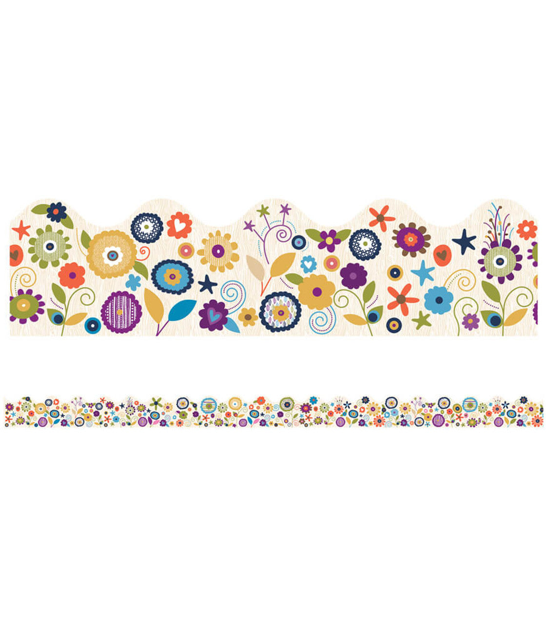 You-Nique Flowers Scalloped Bulletin Board Borders